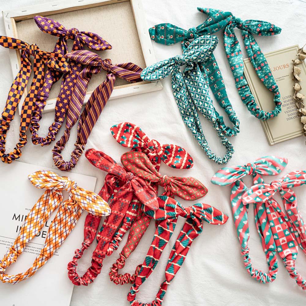 IVORY Băng Đô Cài Tóc Vải Nỉ Thiết Kế Thắt Nút Phong Cách Giáng Sinh Ngọ