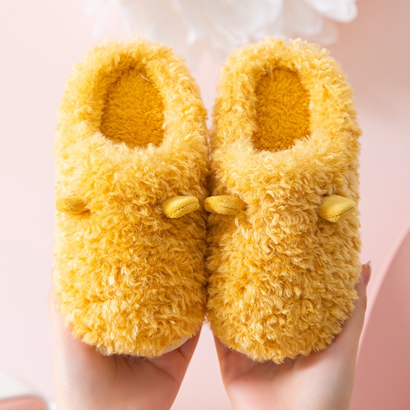 CHZK Dép Cotton Đi Trong Nhà Mùa Thu Đông Dày Dặn Ấm Áp Dành Cho Trẻ Em , Cặp Đôi, dép tai thỏ, dép bông đi trong nhà