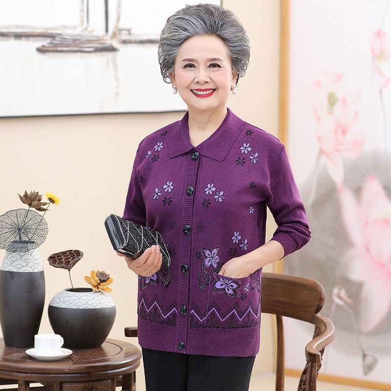 Áo khoác len nữ trung niên_áo len gile nữ cho bà cho mẹ áo vest cổ bẻ