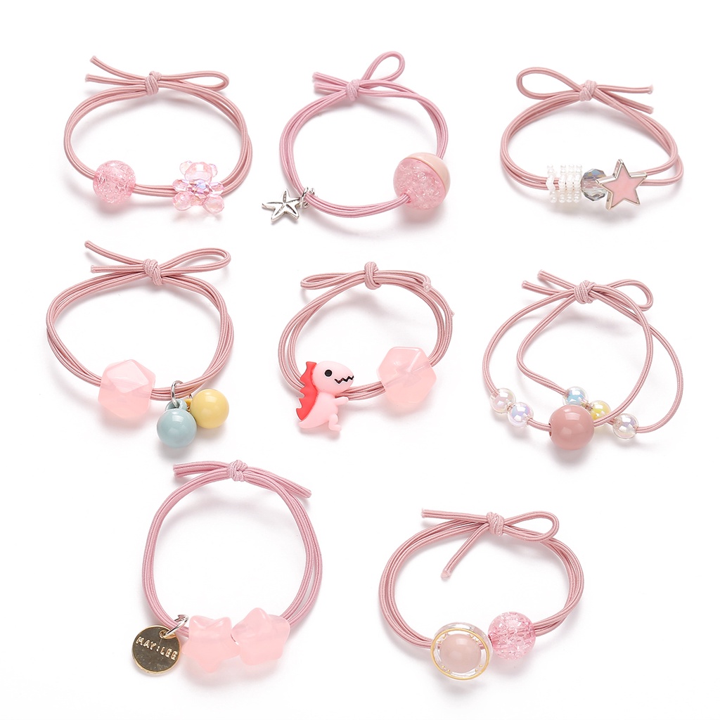 Set 8 Dây Buộc Tóc Xinh Xắn Cho Bé Gái
