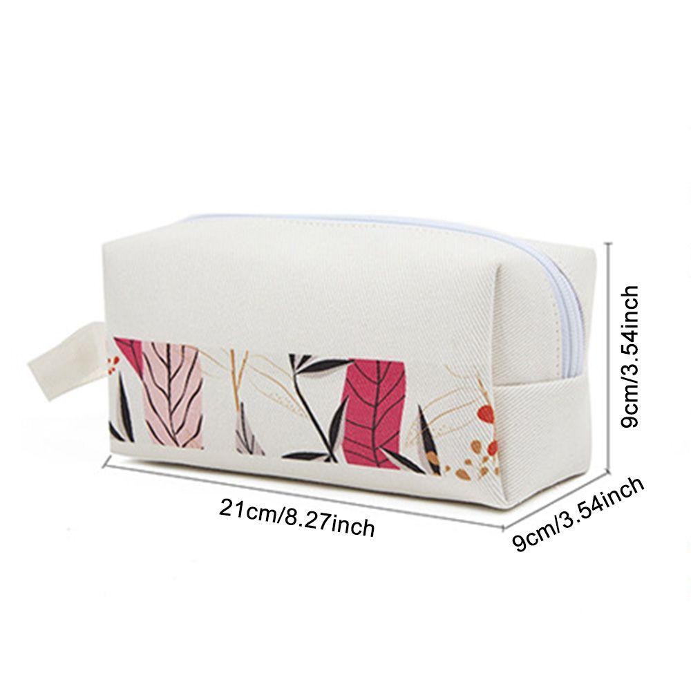 Túi Canvas Đựng Mỹ Phẩm / Đồ Vệ Sinh Cá Nhân Có Khóa Kéo In Họa Tiết Xinh Xắn