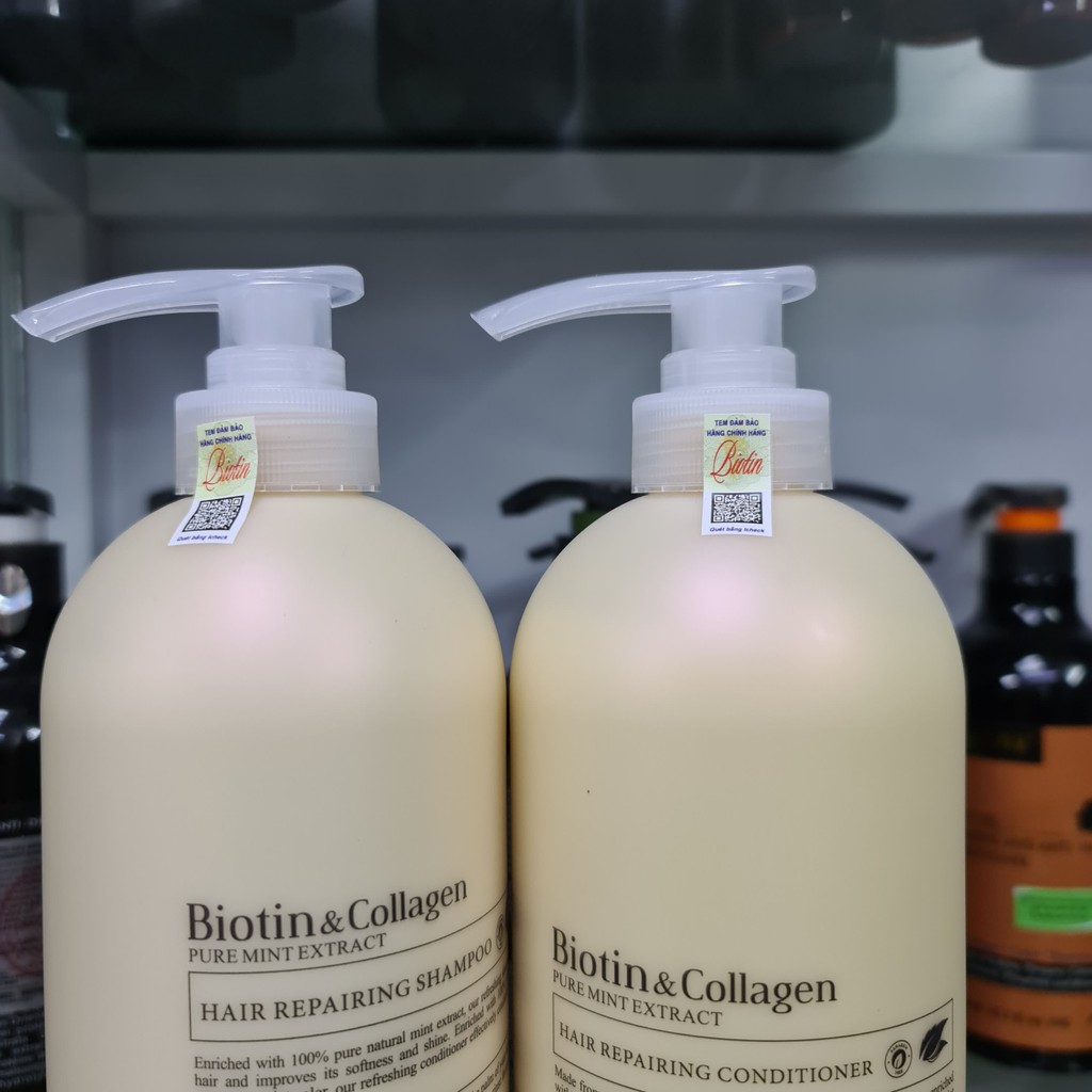 GỘI XẢ PHỤC HỒI  TÁI TẠO TÓC BIOTIN &amp; COLLAGEN VOUDIOTY 500ML - 1000ML