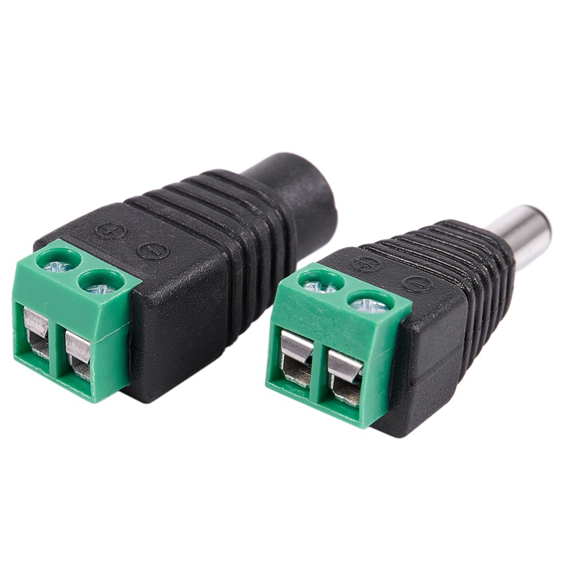 6 Pcs 5.5X2.1Mm Female + Male CCTV DC Power Connector Adapter Repar Part