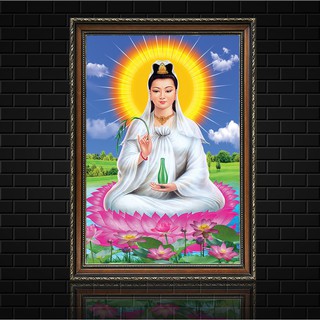 Tranh điện Phật Giáo - Tranh Quan Thế Âm  Nhiều mẫu lựa chọn, kính cường lực cao cấp, Tặng kèm Adapter nguồn điện