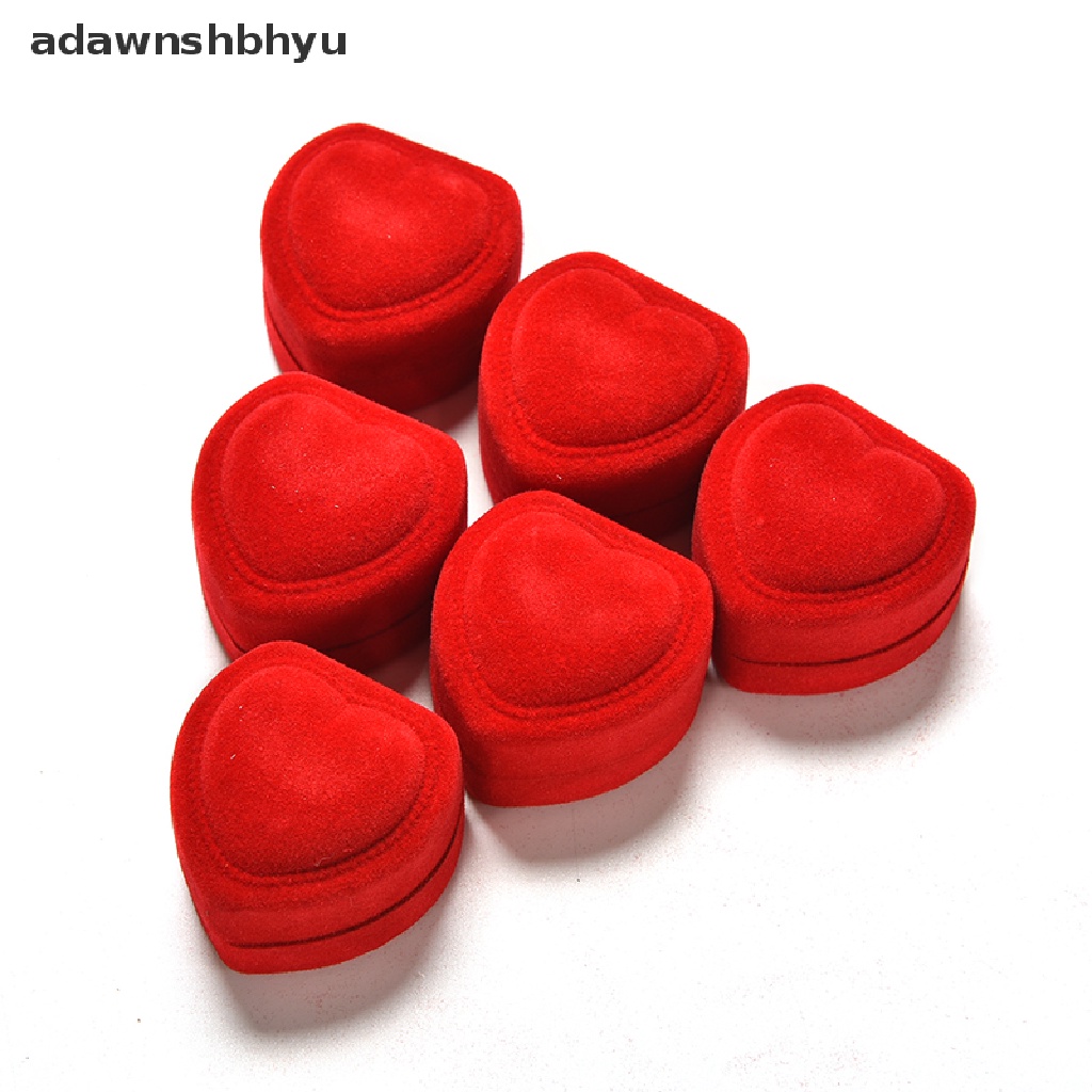 [adawnshbhyu] Chic Heart Shaped Ring Box Red Love Heart Storage Box Jewelry Box Display Box .