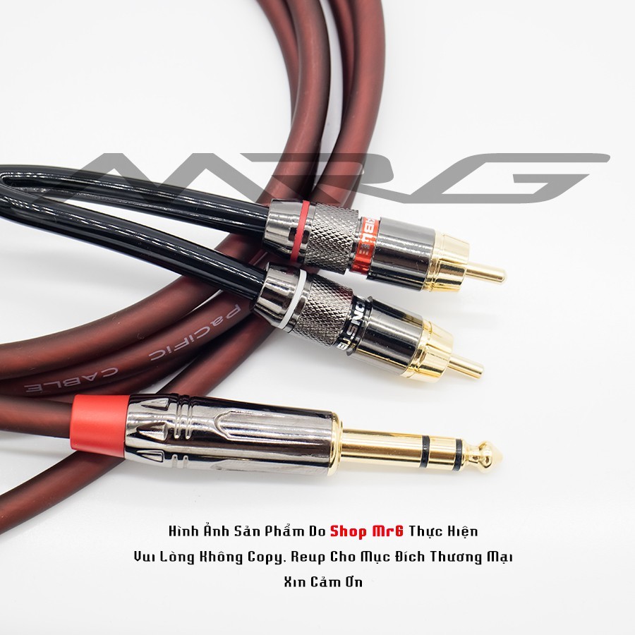 Dây jack 6.5mm stereo ra 2 đầu hoa sen av, dài 1met 3met 5met .