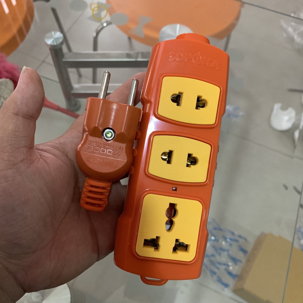 Ổ Cắm Điện Chịu Tải 6000W Sopoka P6000W Có Kèm Phích Cắm SOPOKA-P3000W2+