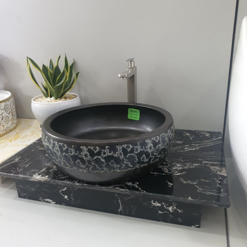 Bàn đá lavabo treo tường nhà tắm,bàn đá lavabo khung âm,bàn đá chậu rửa mặt lavabo , BD01-700×490×130mm