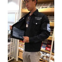 Áo bò, áo khoác jean nam chất vải DENIM  HUY HIỆU có đắp tay - màu đen [FREE SHIP]