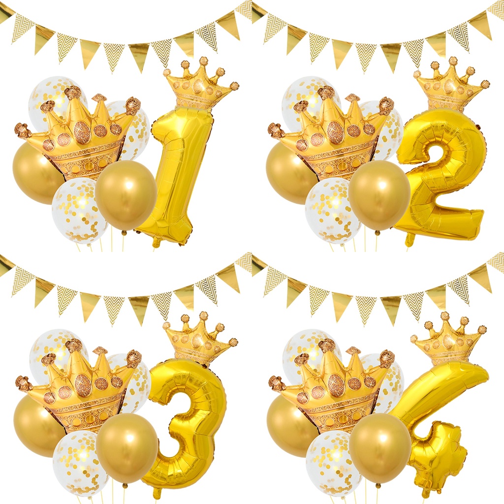 Set 15 Bong Bóng Màu Vàng Dùng Trang Trí Tiệc Sinh Nhật