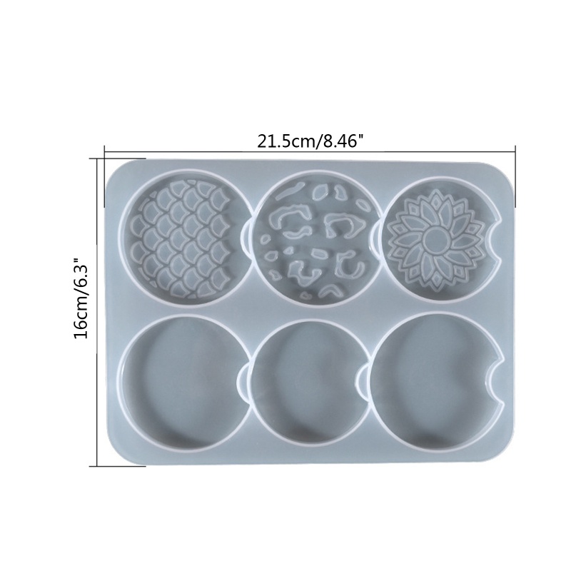 Bộ Khuôn Silicone Làm Đế Lót Ly Xe Hơi Epoxy Resin DIY