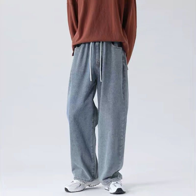 Quần Jean Dài Ống Rộng Phong Cách Retro Thời Trang Hàn Quốc Cho Nam