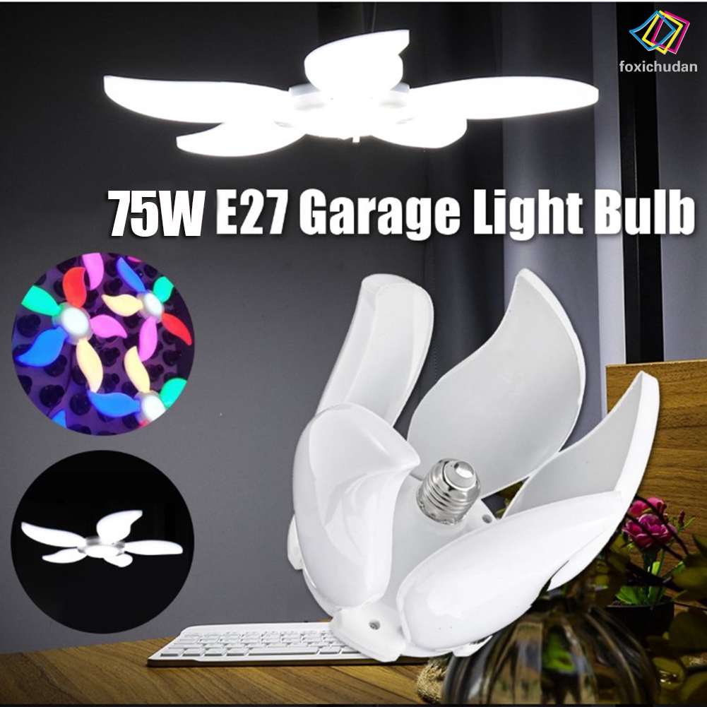 FCD☆ LED Garage Light Bulbs Deformable 5-Blades Ceiling Fixture Light Foldable Workshop Lamp