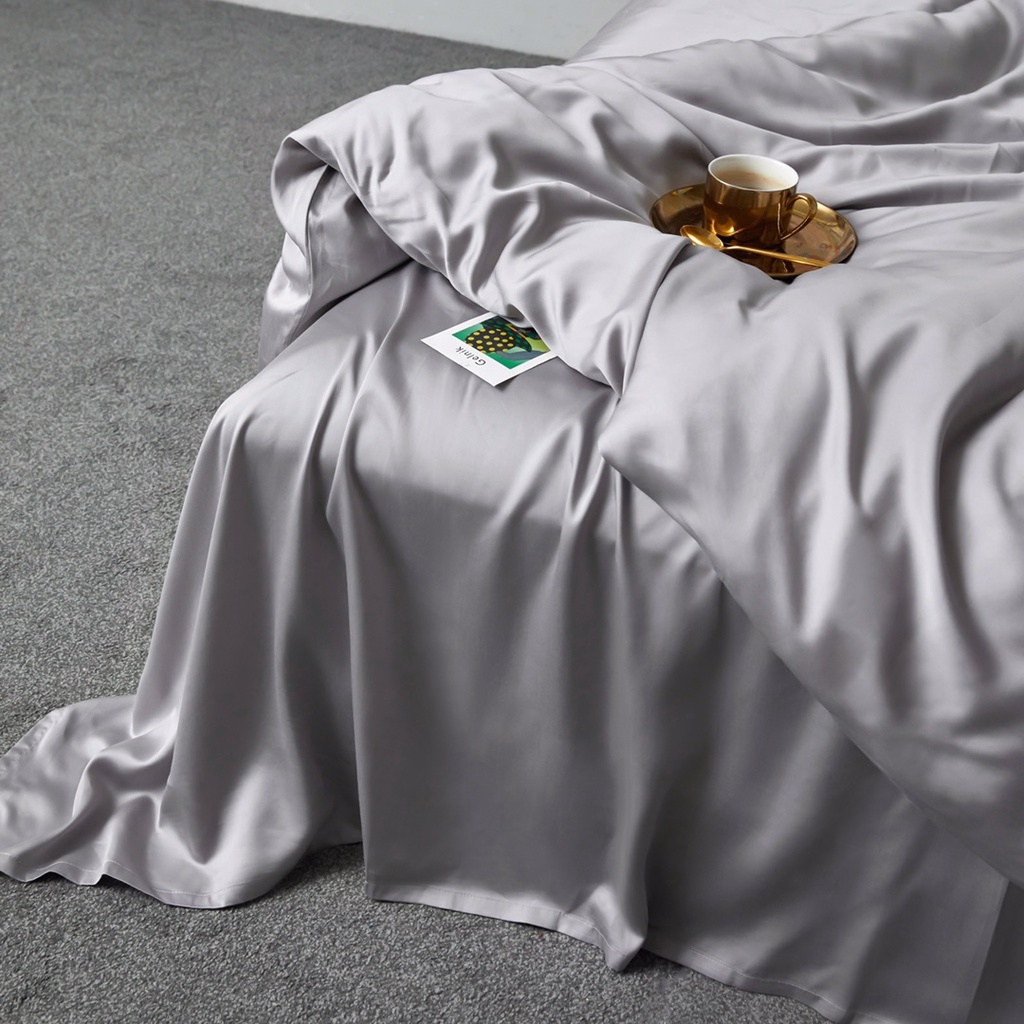 Bộ chăn ga gối "5 món" lụa Tencel 100% 80s cao cấp, các tone màu mới, hot nhất 2023 siêu mát mịn