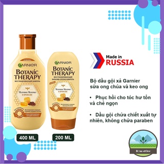 Bộ dầu gội xả GARNIER Nga 400ml + 200ml (chiết xuất Keo Ong & Sữa Ong Chúa-Botanic Therapy)