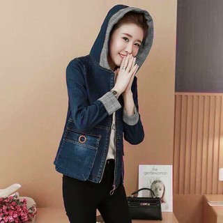 Áo Khoác Jean Viền Sọc Có Nón, GIÁ RẺ NHẤT