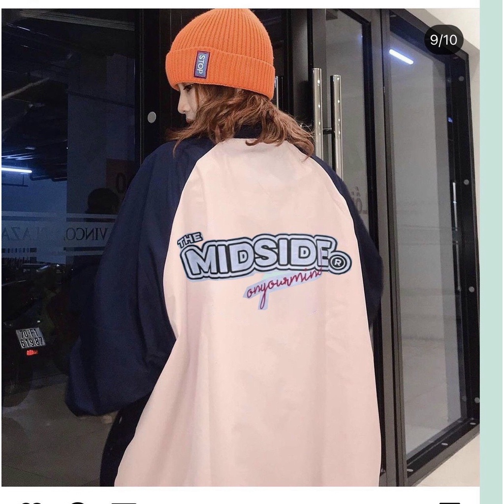 Áo Khoác Dù TMS LOGO MIDSIDE Nữ Ulzzang Unisex Form Rộng Bomber 7zia Jacke