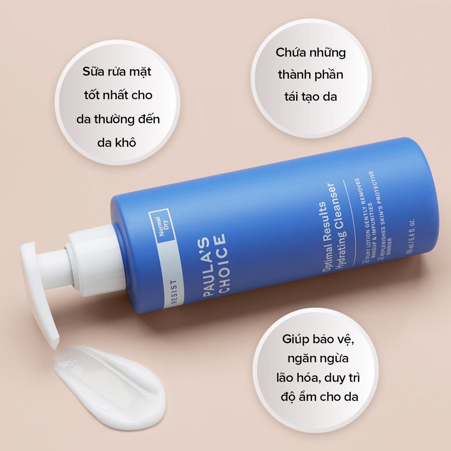 Sữa rửa mặt Paula's Choice RESIST Optimal Results Hydrating Cleanser (190mL)