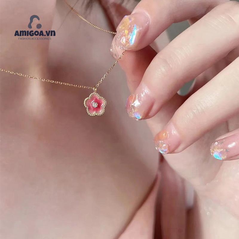 ✨✨ Vòng Cổ Hoa Đào Nhỏ Nhẹ Thiết Kế Đơn Giản Sang Trọng Cho Nữ
