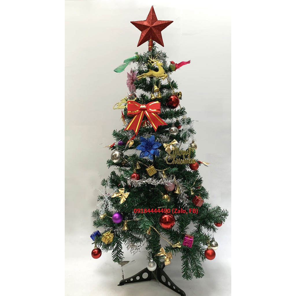 Cây thông Giáng sinh kèm nhiều phụ kiện đẹp trang trí cỡ 90cm, 120cm, 150cm
