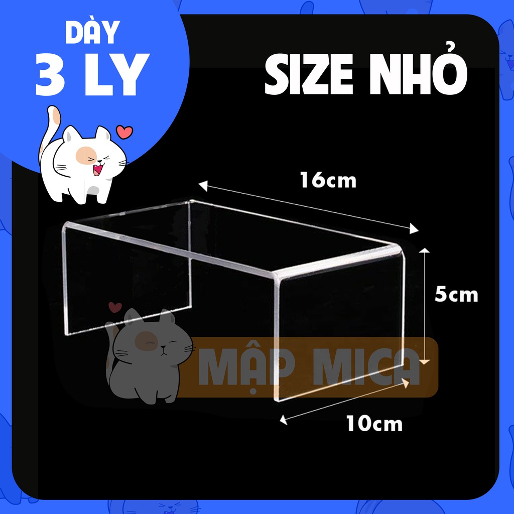 Kệ Mica TRONG SUỐT Chữ U (NHỎ) - Dày 3 Ly