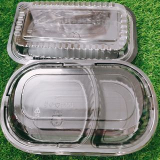 Combo 50 hộp nhựa đen nắp trắng  1 ngăn, 2 ngăn hộp cơm HT17