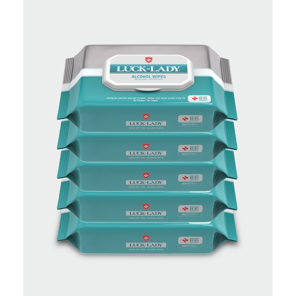 KHĂN ƯỚT CỒN LUCK LADY 50 TỜ