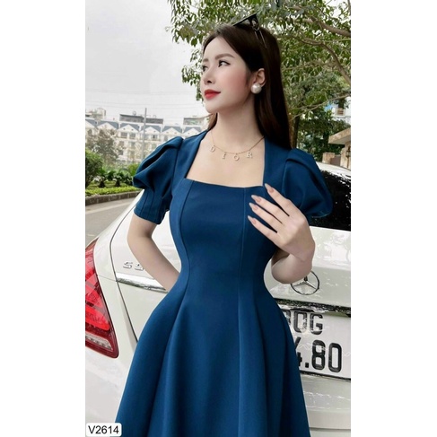Đầm xoè tay phồng TRIPBLE T DRESS tùng xếp ly siêu xinh chất lụa ý - size M/L/XL