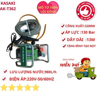 Máy rửa xe kasaki japan lõi đồng 100% đầy đủ phụ kiện