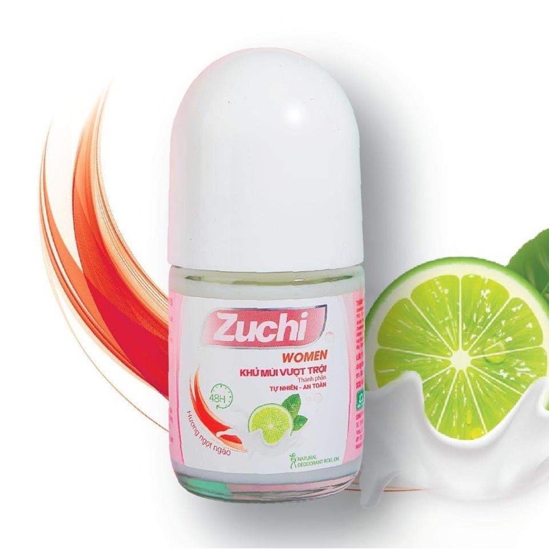 Lăn khử mùi thảo dược Zuchi (Dược Phẩm Hoa Linh) 25ml - Ngăn, khử mùi mồ hôi nách, sáng da, hương thơm cho cả nam nữ