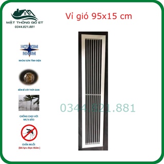 Mặt thông gió - trong nhà hình chữ nhật 95x15, nhôm định hình sơn tĩnh điện, chịu nhiệt, không biến đổi màu, BH 12 tháng
