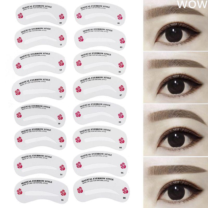 Reusable Eyebrow Stencils 24PCs Shaping Grooming Brow Template Make Up