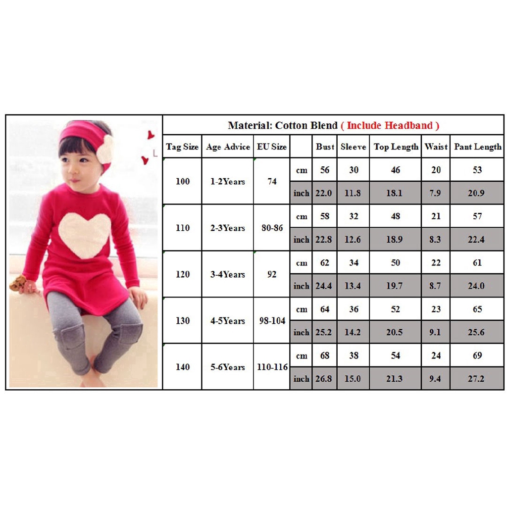 Set đồ bộ dài tay và băng đô dễ thương cho bé gái