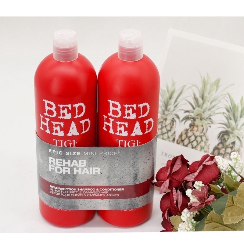 Cặp Dầu Gội Dầu Xả TiGi BEDHEAD Đỏ 1500ml Phục hồi tóc hư tổn cấp độ 3 , Giành cho tóc hư tổn, Làm thơm tóc