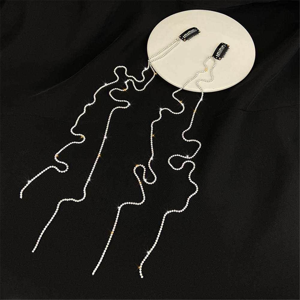 Kẹp Tóc Dây Đính Đá Lấp Lánh Phong Cách Hàn Quốc