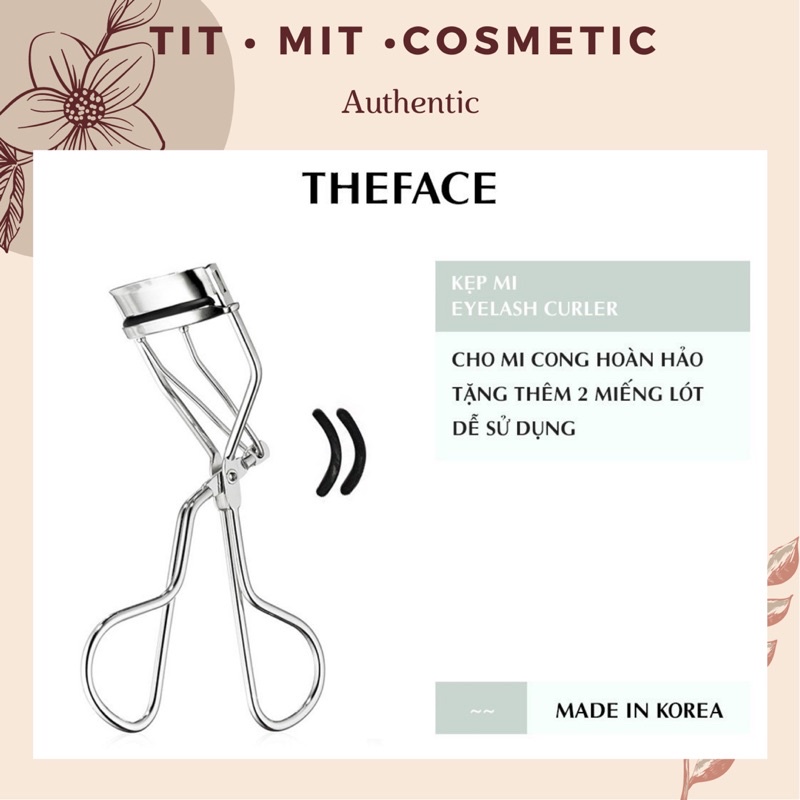 Kẹp mi Eyelash Curler Hàn Quốc, Tặng Kèm Mút Thay Thế, Bao Bì Mới