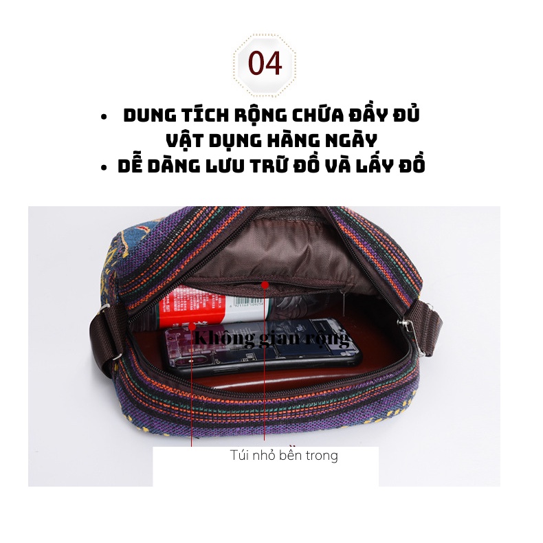 Túi Đeo Vai Thổ Cẩm Thời Trang Phong Cách Mới 2022 2 Ngân Shop -2N013
