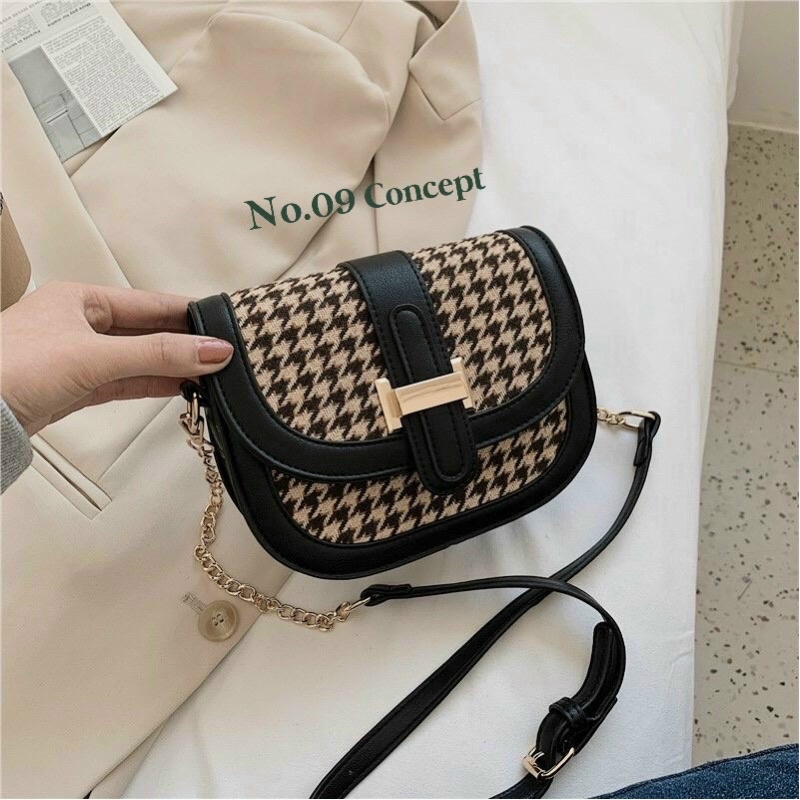 Túi đeo chéo, túi xách thời trang họa tiết kẻ hàng hot trend T27
