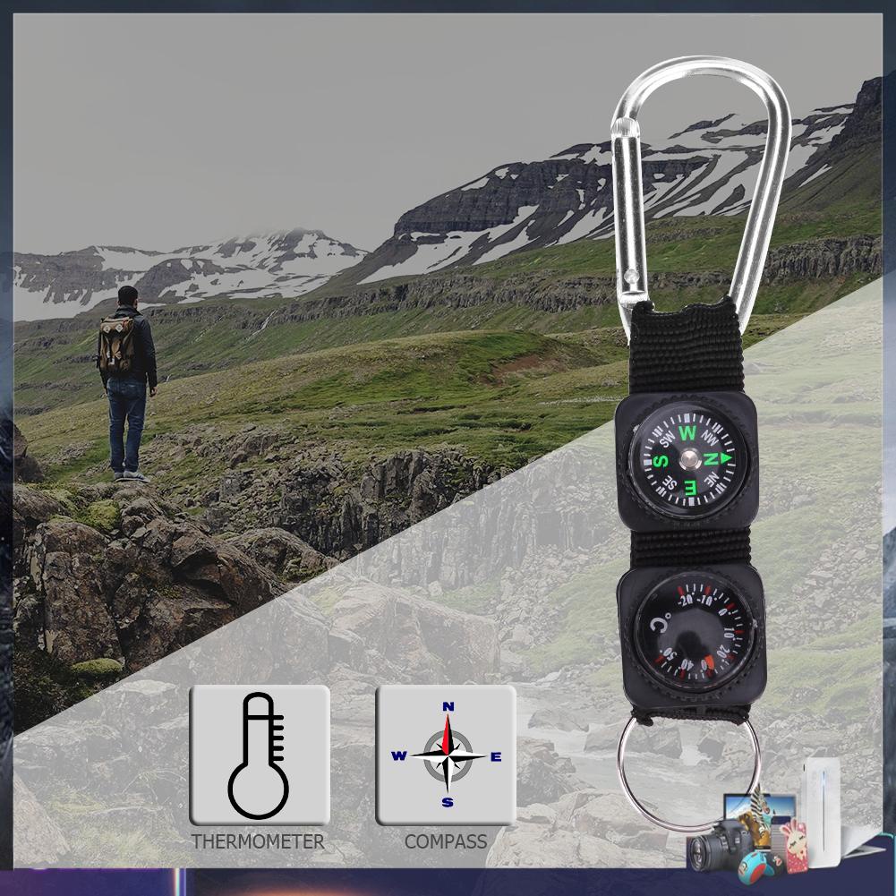Móc khóa 3 trong 1 tích hợp la bàn và nhiệt kế