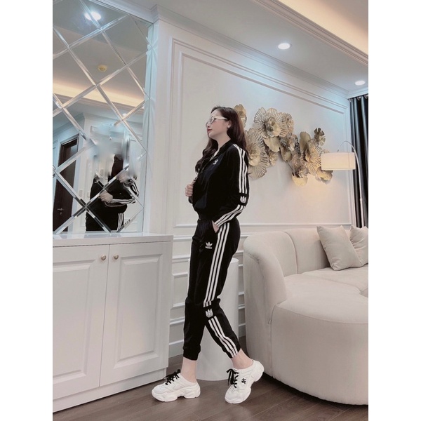 bộ gió thể thao adidás nữ hàng gió dệt bản to FULL TAG