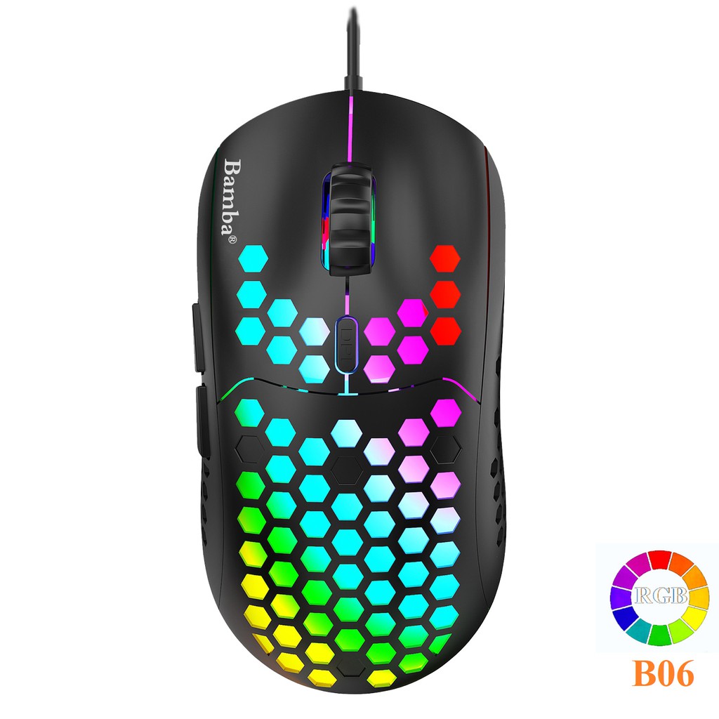 Chuột gaming có dây Led RGB siêu đẹp - Mouse B6 có Led RGB