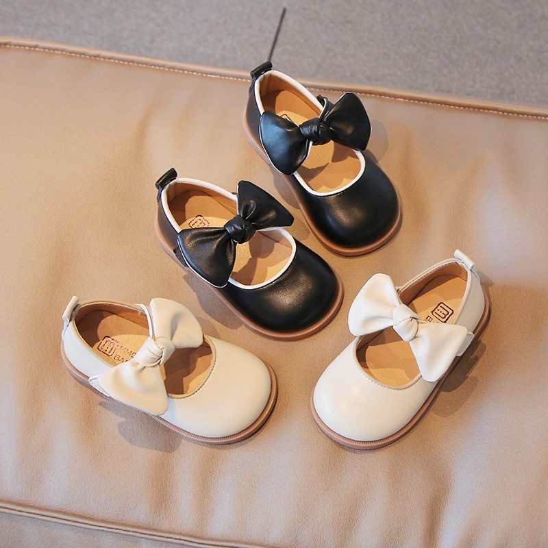 Giày dép mũi vuông chính hãng MG Baby gắn Nơ nhỏ cho bé gái từ 2-5 tuổi dễ thương kiểu dáng Hàn Quốc V295