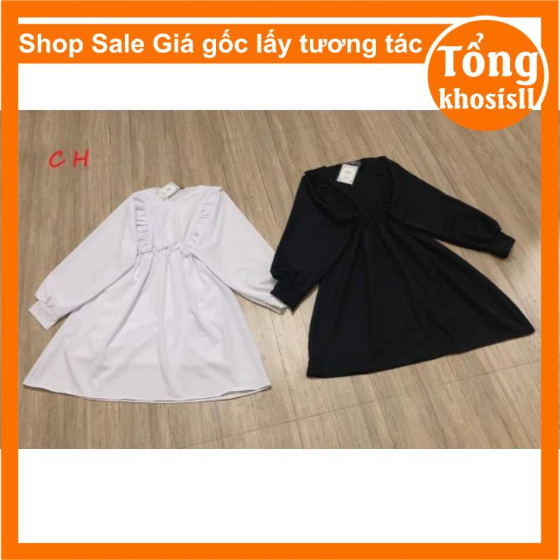 Váy nữ Babydoll cánh dơi bèo ,kiểu dáng hàn quốc,2 màu đen,trắng vintage có kèm lót trong freesize có hai màu đen trắng