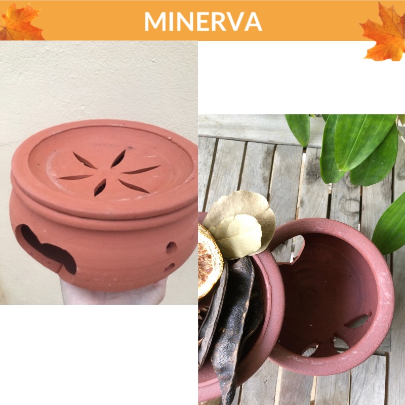 Bếp xông đất nung 16 CM xông thảo mộc sử dụng nến tealight hình trái tim xinh xắn