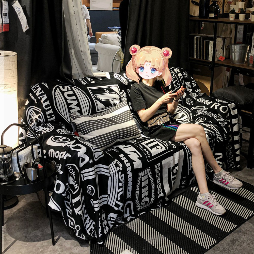 Vải bọc ghế sofa màu đen chống bụi bẩn của thương hiệu Tide khăn sofa dày chống trượt
