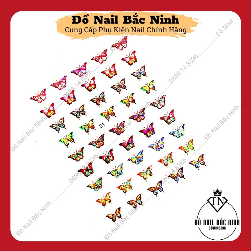 Sticker Nail Dán Móng Tay Hình Bướm Hiệu Ứng 3D Cực Đẹp