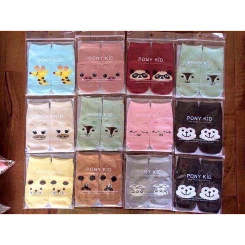 Tất cho bé sơ sinh hình thú pony kid đáng yêu thoải mái chống trượt đủ size từ 0 - 4 tuổi