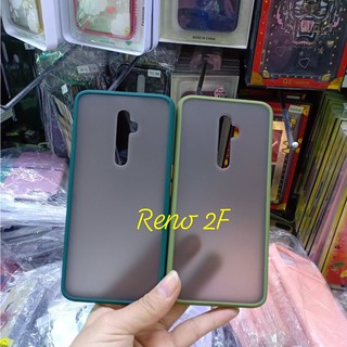 Ốp lưng nhám mặt mờ viền màu Oppo Reno 2F