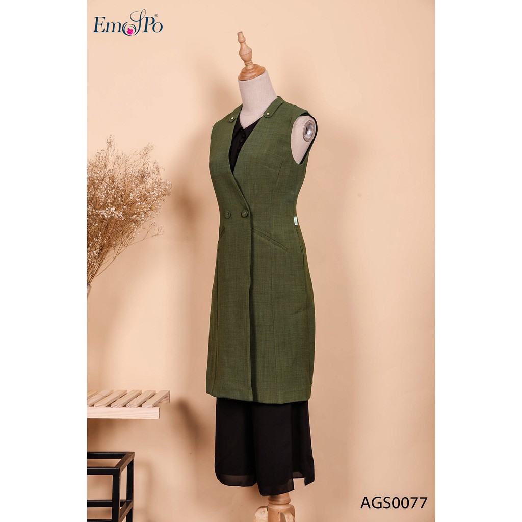 Áo vest gile dáng dài AGS0077 Emspo (Rêu, Cam)
