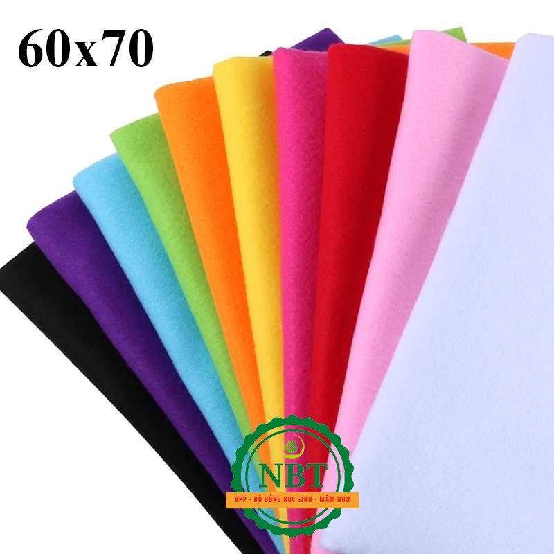 Vải nỉ mềm, vải dạ mầm non khổ 70*60cm làm handmade, treo nôi may treo nôi, làm móc khoá, sách vải, đồ chơi